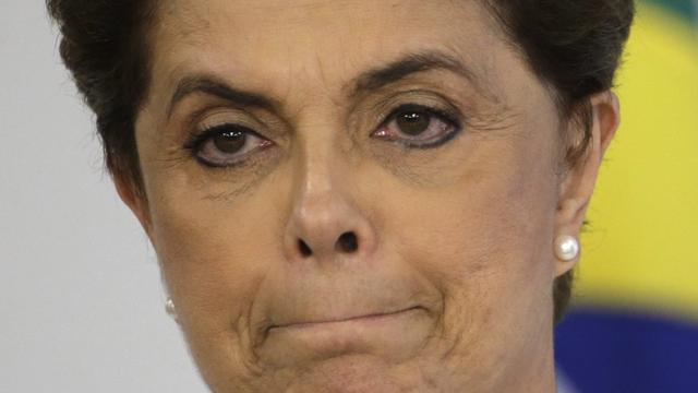 La présidente du Brésil Dilma Rousseff se rapproche d'une destitution. [Fernando Bizerra Jr.]