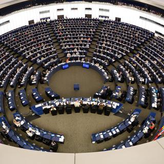 Une vue générale du Parlement européen à Strasbourg. [Keystone - EPA/Patrick Seeger]