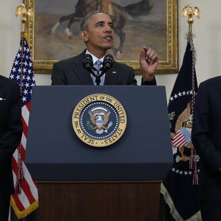 Barack Obama lors de la présentation du plan de fermeture de Guantanamo.