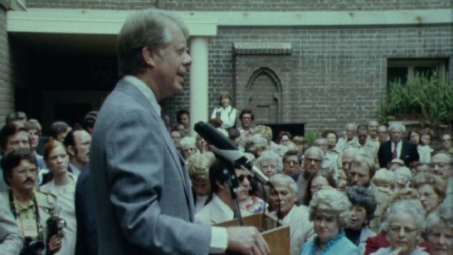 Jimmy Carter en campagne électorale en 1976. [RTS]