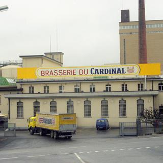 La brasserie du Cardinal à Fribourg en mars 1996. [Str/Keystone]