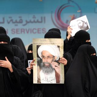 Femmes chiites d'Arabie Saoudite protestant contre l'exécution du cheikh Nimr Al-Nimr.