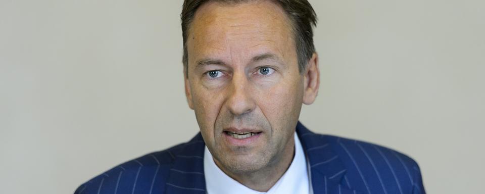 Alain Ribaux, conseiller d'Etat neuchâtelois. [Keystone - Jean-Christophe Bott]