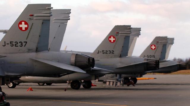 Un F/A-18 de l'armée suisse. [key - Eddy Risch]