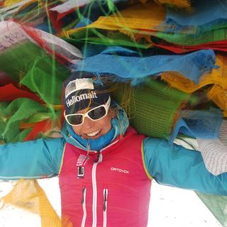 Andrea Zimmermann au sommet de l’Everest en mai 2016. [Norbu Sherpa]