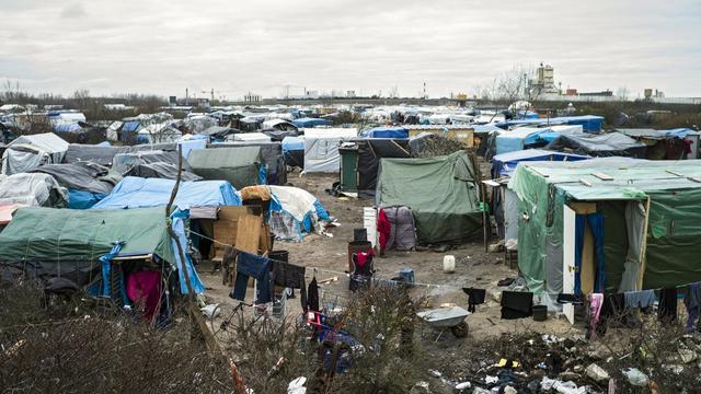 Vue du camp de réfugiés à Calais. [EPA/Keystone - Yoan Valat]