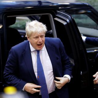 Boris Johnson à son arrivée lundi matin à Bruxelles. [Reuters - François Lenoir]