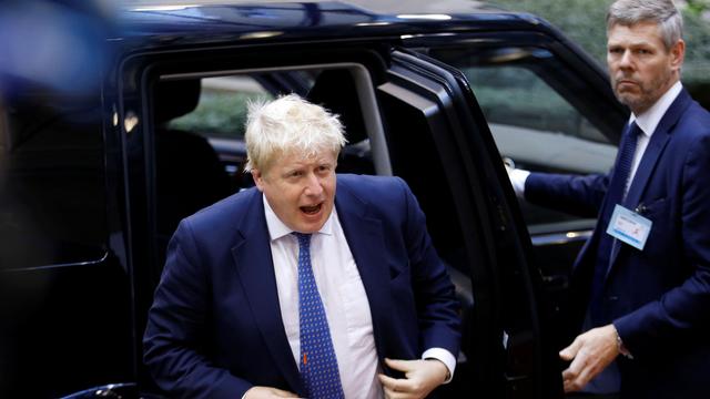 Boris Johnson à son arrivée lundi matin à Bruxelles. [Reuters - François Lenoir]