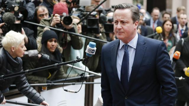 Le Premier ministre britannique David Cameron arrive à Bruxelles. [JULIEN WARNAND]