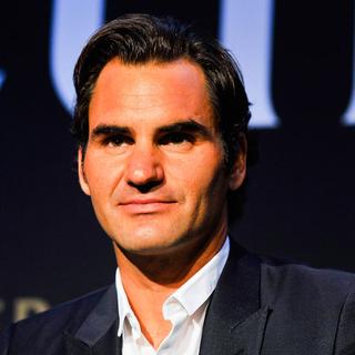 Roger Federer lors d'une conférence de presse à New York pour communiquer sur la nouvelle compétition qu'il a crée, la Laver Cup. [AFP - Alex Goodlett - Getty Images]