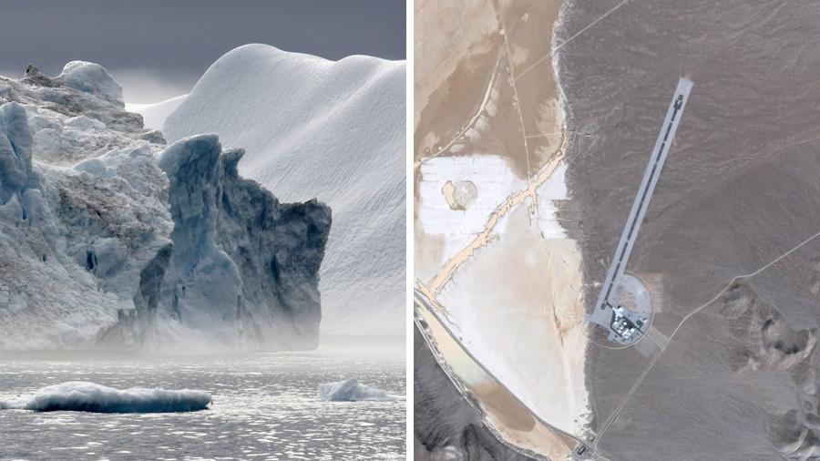 La fonte des glaces au Groenland ou les photos de Google Earth mettent au jour des bases secrètes. [Reuters/Google Earth - Reuters/Google Earth]