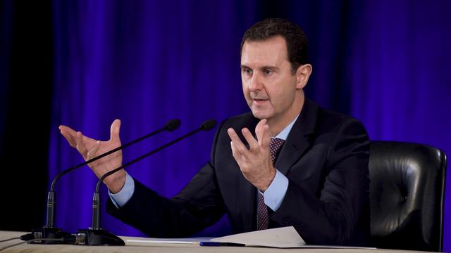 Le président syrien Bachar al-Assad lors d'un discours à Damas, en février 2016. [Sana]