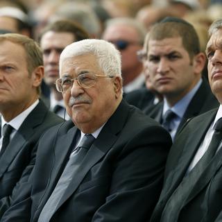Le président palestinien est le seul dirigeant arabe à avoir fait le déplacement. [Pool/AP/Keystone - Abir Sultan]