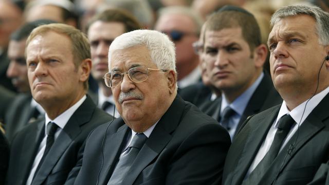 Le président palestinien est le seul dirigeant arabe à avoir fait le déplacement. [Pool/AP/Keystone - Abir Sultan]