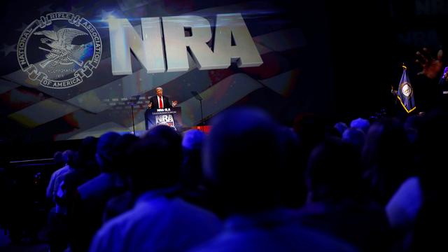 Donald Trump au forum annuel du lobby pro-arme américain NRA. [Aaron P. Bernstein]