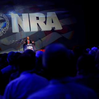Donald Trump au forum annuel du lobby pro-arme américain NRA. [Aaron P. Bernstein]