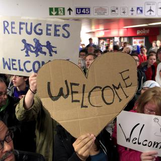 Arrivée de migrants à la gare centrale de Dortmund, en Allemagne, le 6 Septembre 2015. [Ina Fassbender]