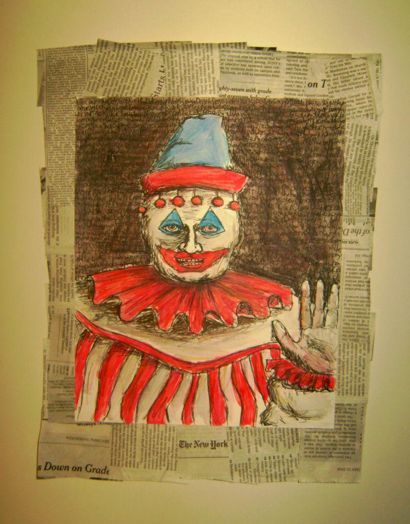 Un dessin du serial killer John Wayne Gacy déguisé en "Pogo le clown". [CC_BY_SA - The Orchid Club]