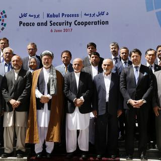 La conférence se tient sous la présidence du chef de l'Etat afhgan Ashraf Ghani. [EPA/Keystone - Jawad Jalali]