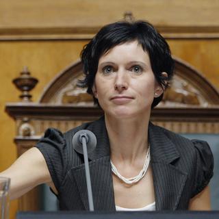 La socialiste argovienne Pascale Bruderer a présidé le Conseil national de 2009 à 2010. [Keystone - Peter Klaunzer]