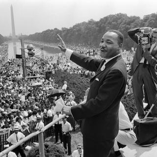 Le militant pour les droits civiques des noirs Martin Luther King durant la Marche sur Washington pour l'emploi et la liberté, le 28 août 1963.
AFP [AFP]