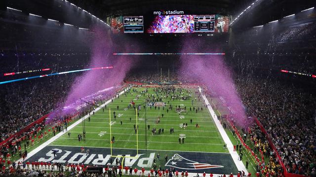 Overall view of the field as confetti sprays into the air after the New England Patriots defeated the Atlanta Falcons to win Super Bowl LI in Houston, Texas, U.S., February 5, 2017. REUTERS/Richard Carson [REUTERS - Richard Carson]