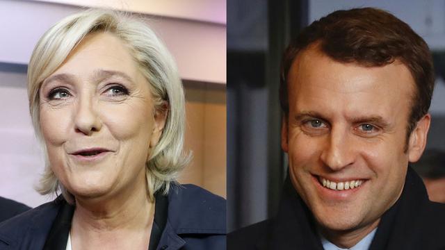 Un sondage publié il y a dix jours par Harris Interactive pour France Télévisions donnait Marine Le Pen et Emmanuel Macron au coude-à-coude au 1er tour, respectivement à 25% et 26% des intentions de vote. [Keystone]