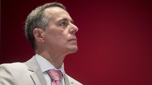 La candidat à la succession de Didier Burkhalter au Conseil fédéral Ignazio Cassis. [Keystone - Urs Flueeler]