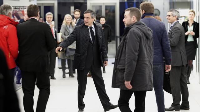 François Fillon arrive à la réunion du comité politique de son parti, Les Républicains, lundi 6 mars 2017 à Paris.