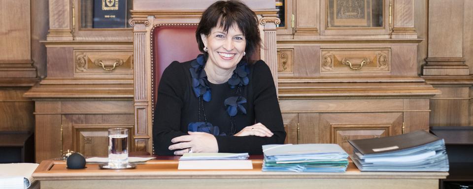 Doris Leuthard ne fera aucune déclaration officielle. [Keystone - Anthony Anex]