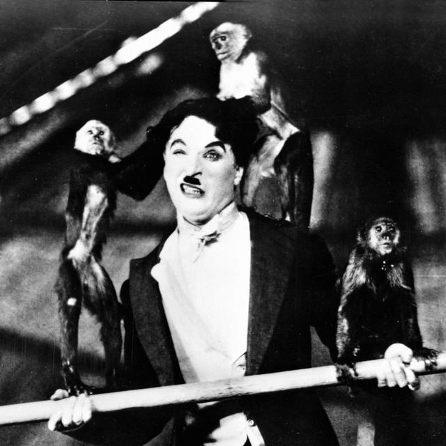 Charlie Chaplin, équilibriste, dans "Le cirque" tourné en 1928 [Collection Cinema / Photo12/AFP]