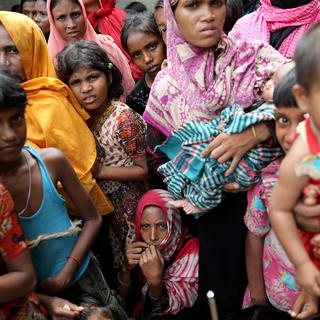 Réfugiés rohingyas au Bangladesch le 5 octobre 2017. [Reuters - Mohammad Ponir Hossain]