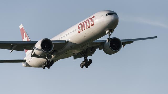 Un Boeing 777-300ER de la compagnie Swiss. [Keystone - Christian Beutler]