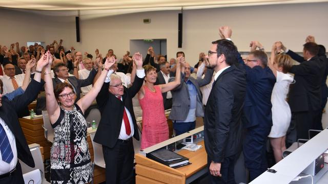 Moutier accueilli au Parlement jurassie. [RTS - Gaël Klein]