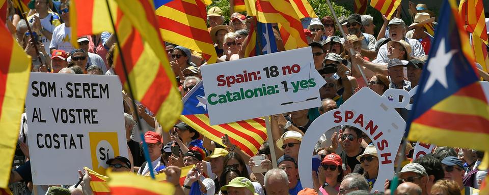 Une manifestation d'indépendantistes catalans le 11 juin 2017. [AFP - LLUIS GENE]