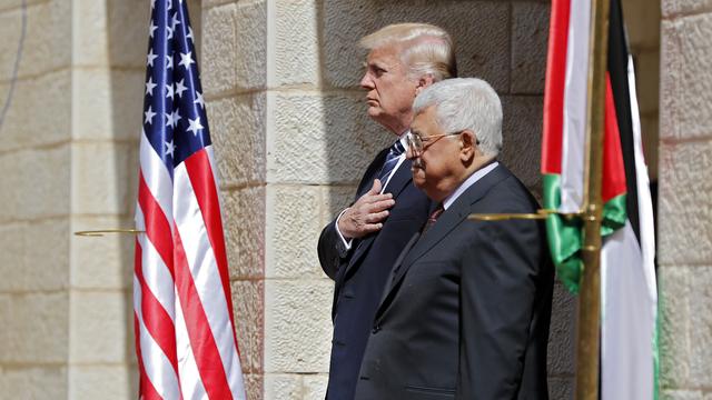 Donald Trump et Mahmoud Abbas se sont retrouvés à Bethléem. [AFP - THOMAS COEX]