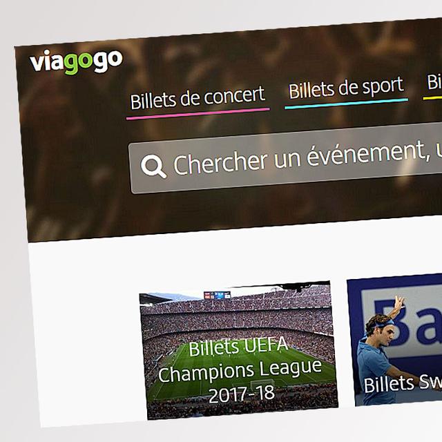Capture d'écran du site Viagogo.