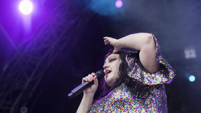 La chanteuse américaine Beth Ditto, ici à l'Openair de St-Gall, le 1e juillet 2017. [Keystone - Ennio Leanza]