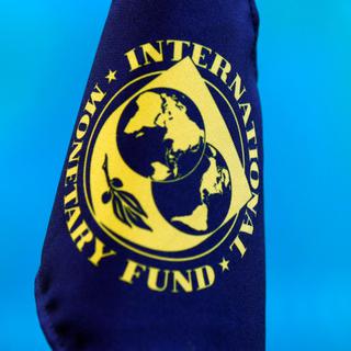 Le drapeau du Fond monétaire international (FMI). [Reuters - Kim Kyung-Hoon]
