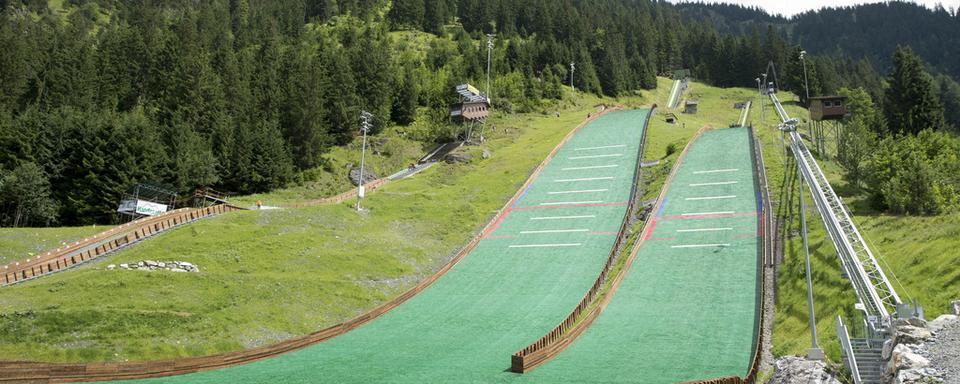 Trois tremplins ont été bâtis à Kandersteg. [KEYSTONE - Urs Flueeler]