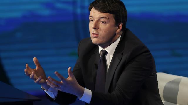 L'ancien Premier ministre italien Matteo Renzi pendant une émission télévisée. [AP Photo/Keystone - Antonio Calanni]