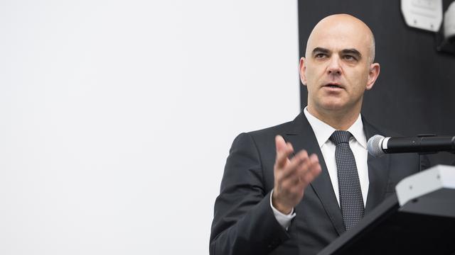 Alain Berset, conseiller fédéral, chef du Département fédéral de l'intérieur. [Keystone - Anthony Anex]