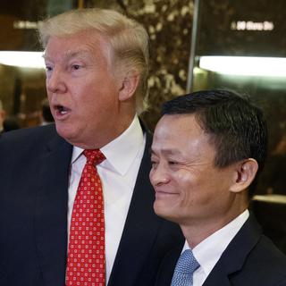 Donald Trump a rencontré Jack Ma, patron du groupe Alibaba. [keystone - AP Photo/Evan Vucci]