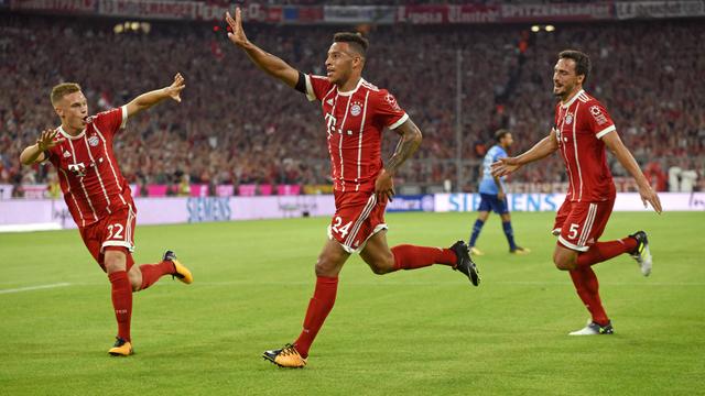 Transféré cet été au Bayern, Tolisso (au centre) a marqué le 2-0. [Bernd Feil]