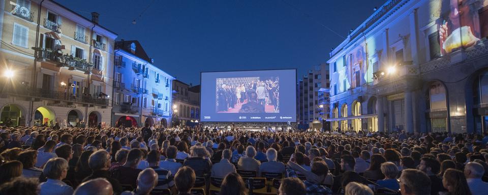 Vue générale de la Piazza Grande, Locarno 2017. [Keystone - Urs Flueeler]