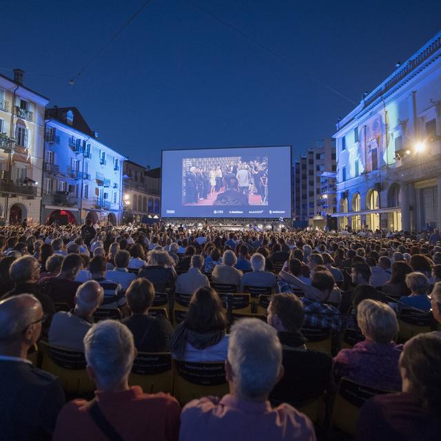 Vue générale de la Piazza Grande, Locarno 2017. [Keystone - Urs Flueeler]