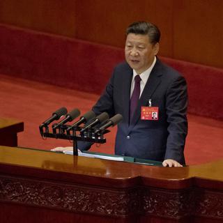 Xi Jinping devant le 19e congrès du PC chinois à Pékin, 18.10.2017. [AP/Keystone - Ng Han Guan]