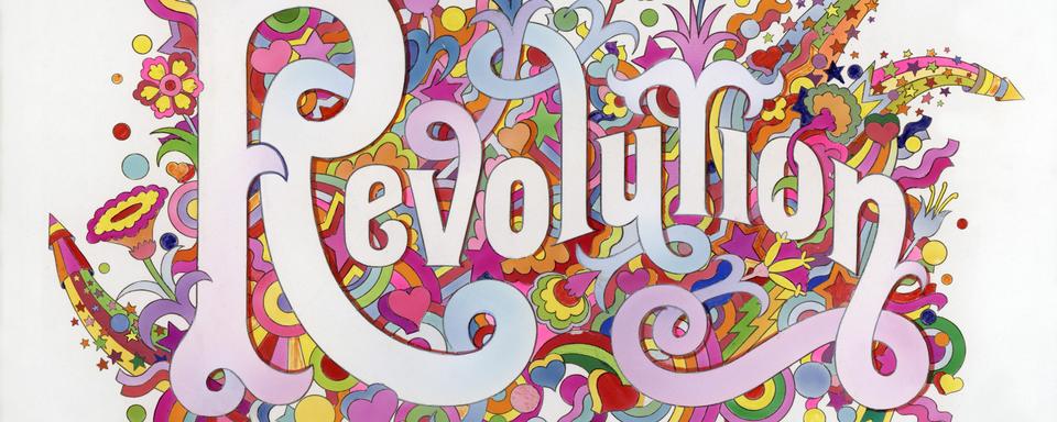 Harry Willock, illustration pour "Revolution" des Beatles, figurant dans The Beatles Illustrated Lyrics, 1969. [Iconic Images - Harry Willock]