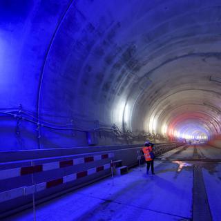 Le chantier du tunnel de Champel de la liaison ferroviaire Cornavin - Eaux-Vives - Annemasse (CEVA). [Keystone - Martial Trezzini]