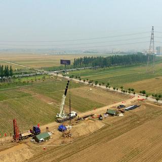 Les travaux préparatoires ont débuté dans la province chinoise de Hebei. [Xinhua/AFP - Jin Liangkuai]